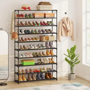 10 Tiers Shoe Rack Shoe Shelf Large Capacity Shoe Organizer Tall Shoe Storage Fo