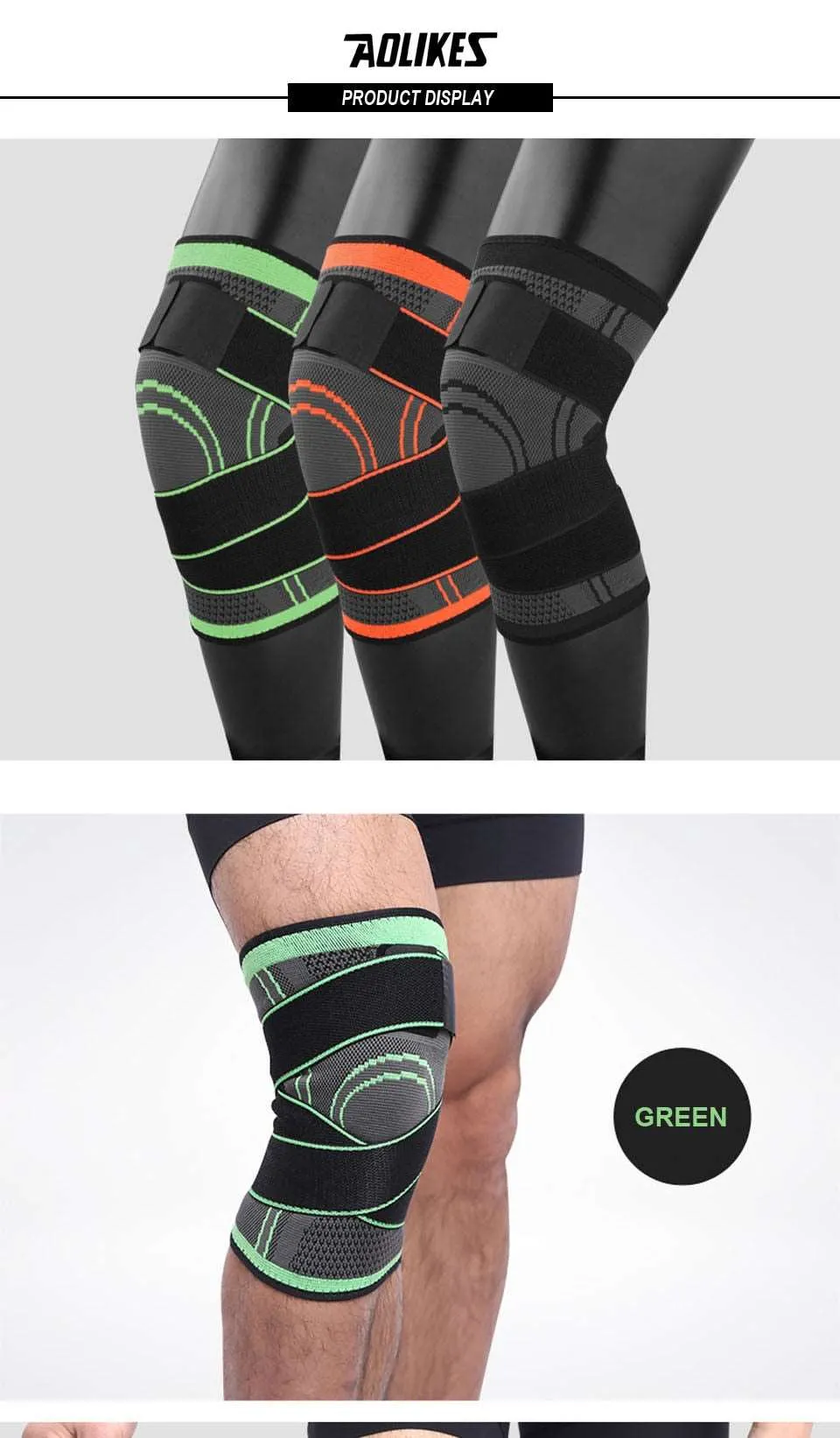 1piece Knee Support Professional Protective Sports Knee Pad Breathable Bandage Knee Brace