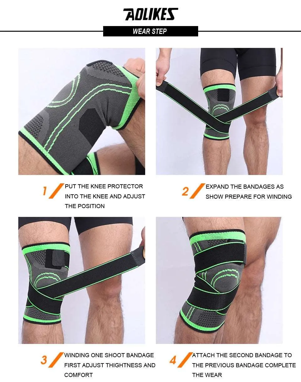 1piece Knee Support Professional Protective Sports Knee Pad Breathable Bandage Knee Brace