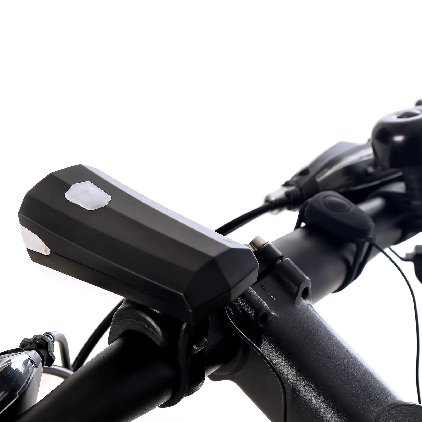 400Lm 1200mAh USB Rechargeable Bike Front Lamp Waterproof Bicycle Headlight w/ Horn 100DB 4Models