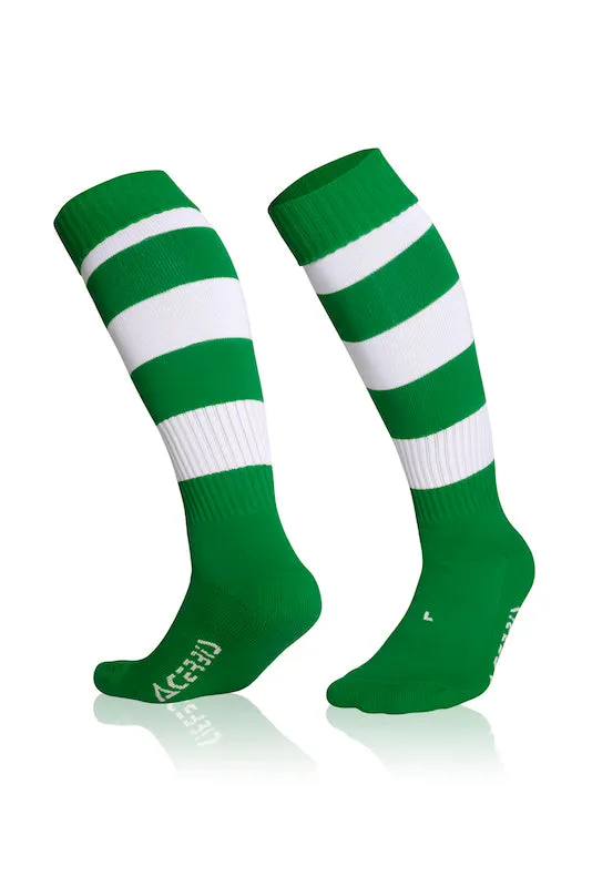 ACERBIS DOUBLE SOCKS GREEN WHITE [Pack of 5]