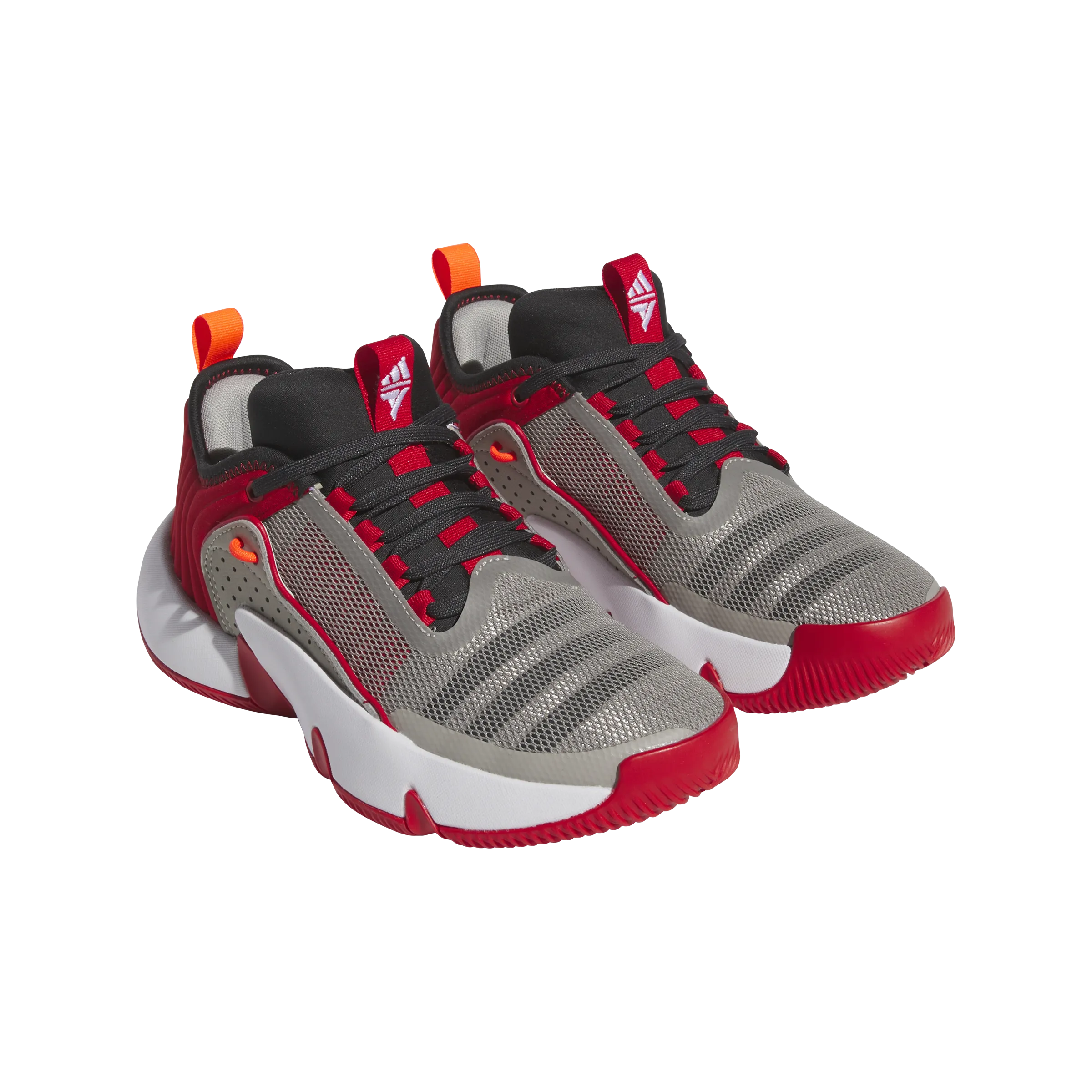 Adidas Trae Unlimited Junior Basketball Shoes - Grey/Carbon/Scarlet