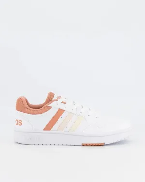 ADIDAS WOMENS HOOPS 3.0 - WHITE/WONDER CLAY/WONDER QUARTZ