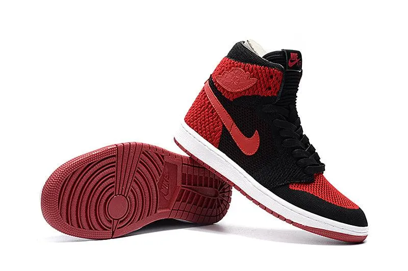 Air Jordan 1 Flyknit “Bred” Black/Varsity Red-White