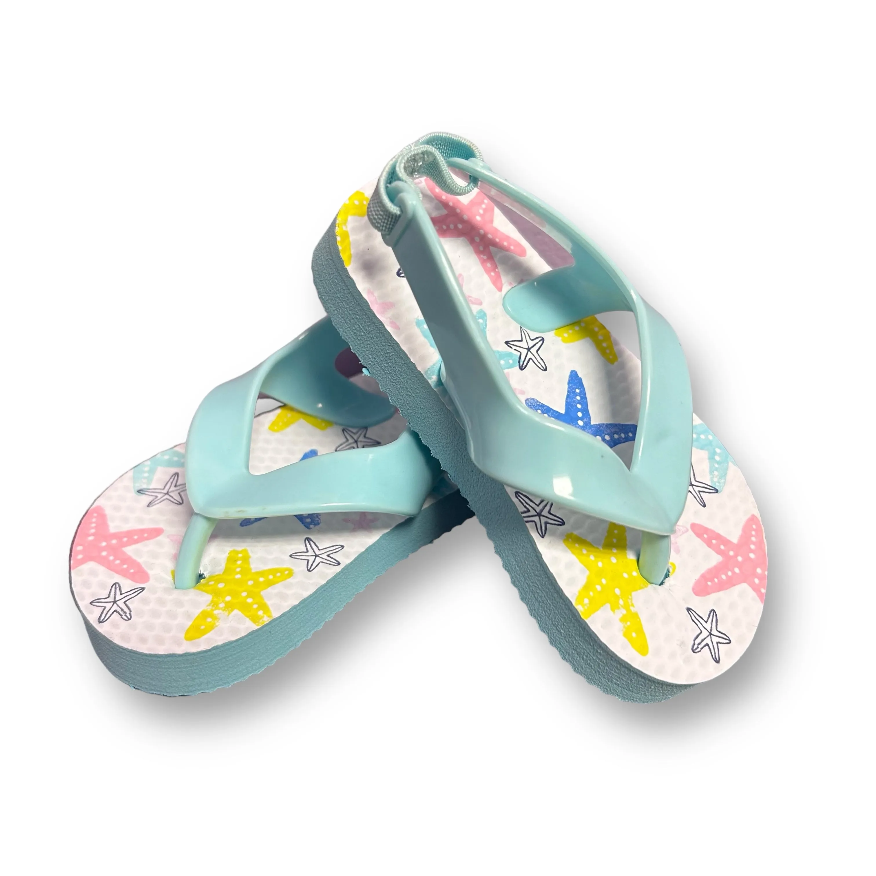 Aqua Starfish Baby Girl Size 3/4 Baby Girl Elastic Ankle Sandals