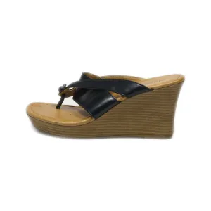 Arizona Jean Co Wedge Sandals Leather Black Colour For Women