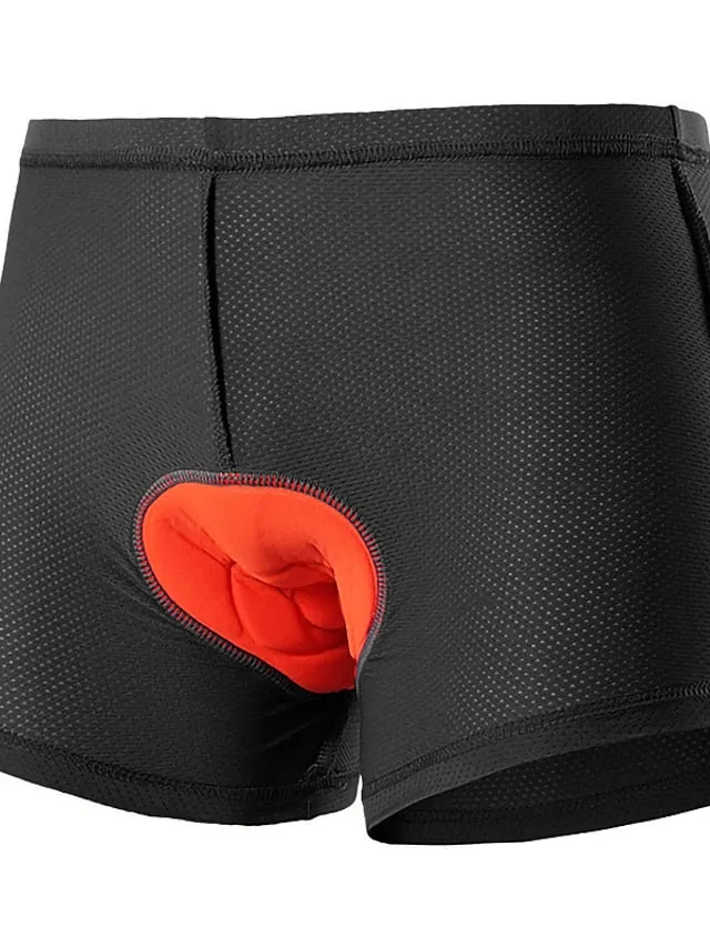 Arsuxeo Men's Cycling Under Shorts Cycling Underwear Black Bike Underwear Shorts Padded Shorts Chamois Mountain Bike MTB Road Bike Breathable 3D Pad Quick Dry Anatomic Design Sports Polyester CoolmaxÂ®