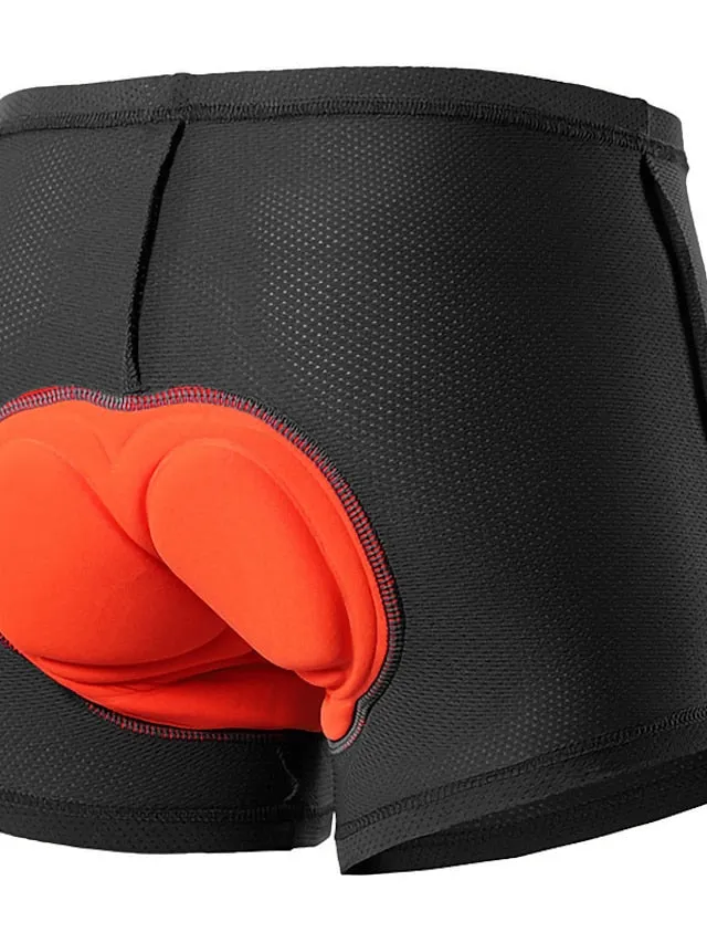 Arsuxeo Men's Cycling Under Shorts Cycling Underwear Black Bike Underwear Shorts Padded Shorts Chamois Mountain Bike MTB Road Bike Breathable 3D Pad Quick Dry Anatomic Design Sports Polyester CoolmaxÂ®