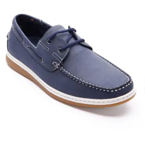 Aston Marc Mens Sail-01 Faux Suede Round Toe Boat Shoes