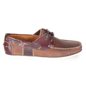 Barbour Capstan Boat Shoes - Beige/Brown Leather