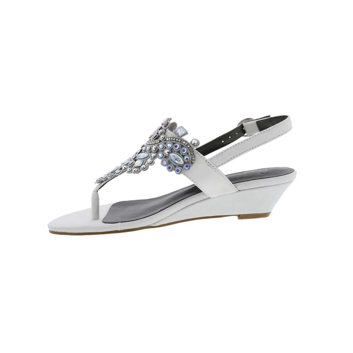 Bellini Loni Women Wedge Sandal In White Textile