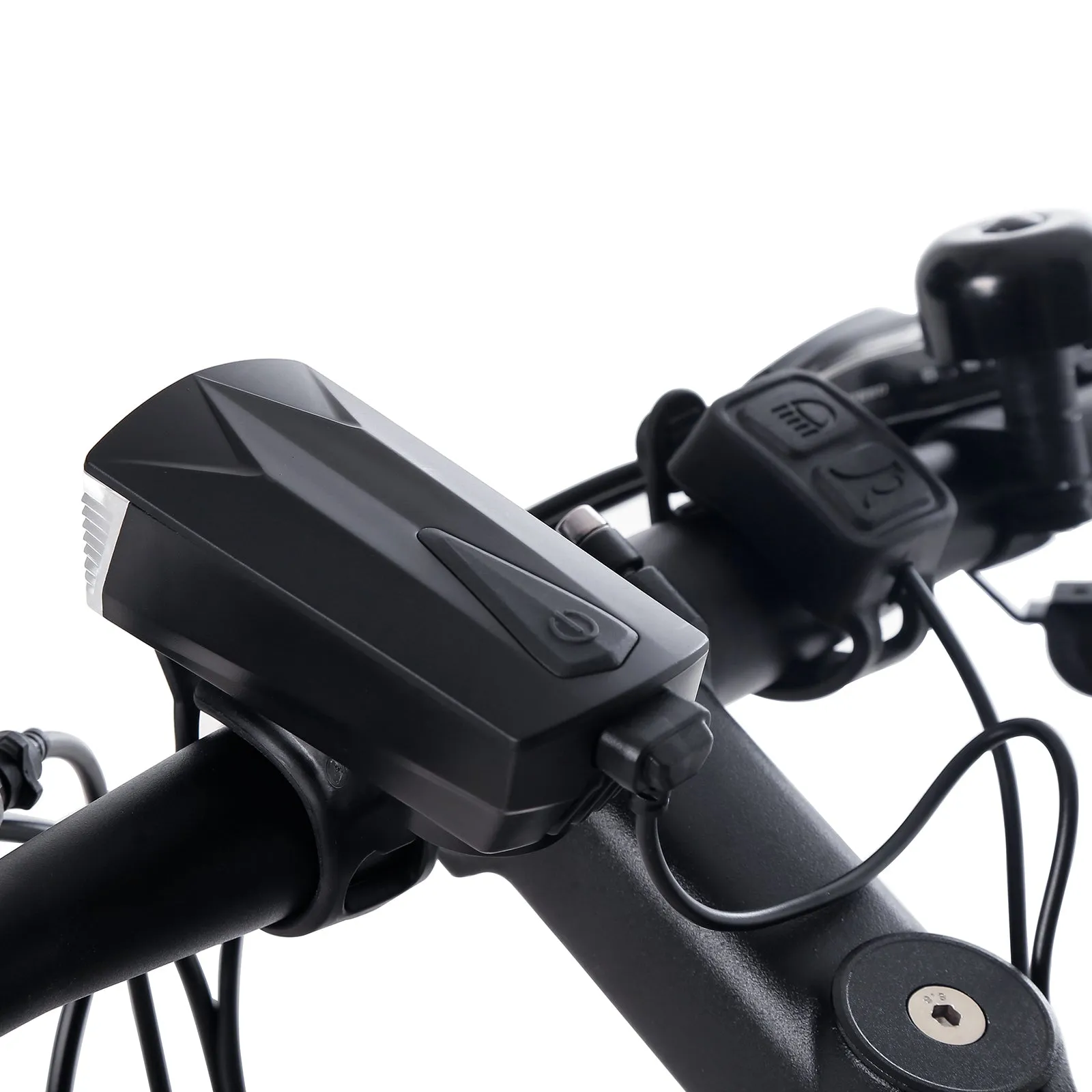 Bike Headlight Electronic Horn Bell Cycling Front Bicycle Lamp USB LED 6000K T6 360Lm 120DB Speaker