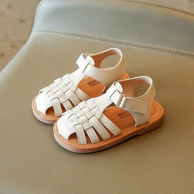 Bindi - Vintage Woven Kids Sandals, Colour - Milk White