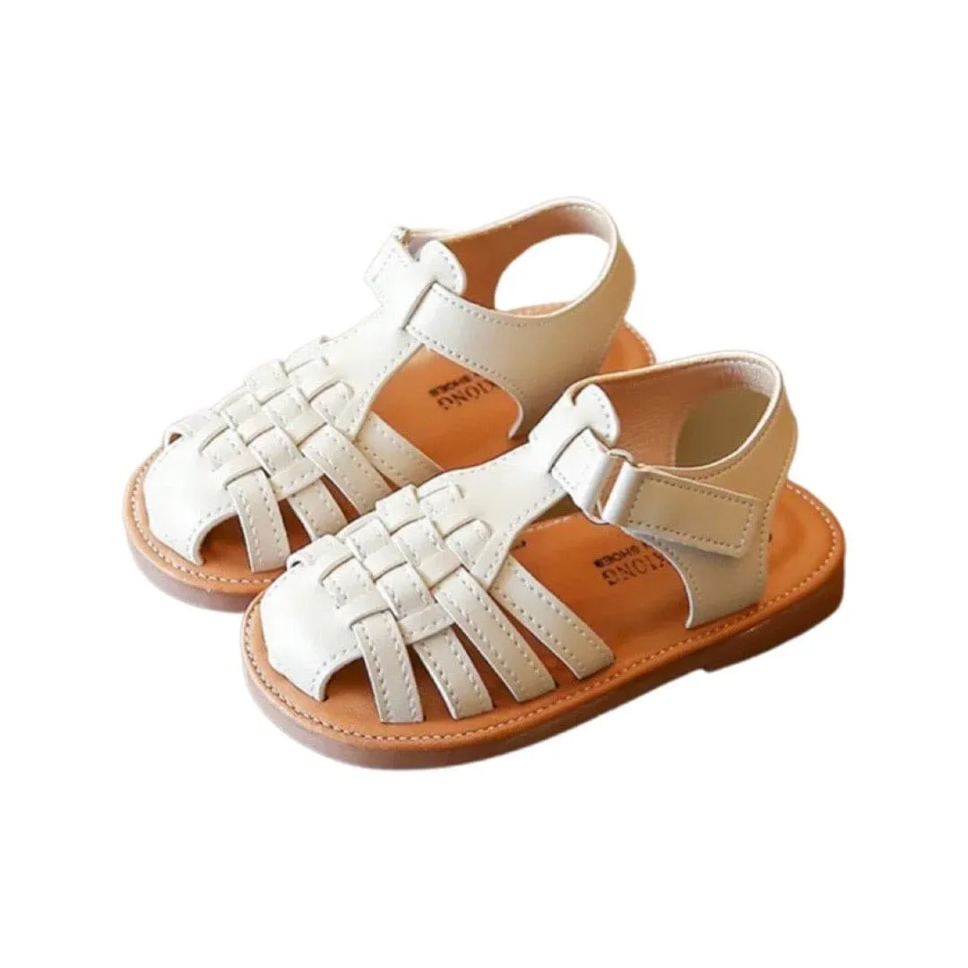 Bindi - Vintage Woven Kids Sandals, Colour - Milk White