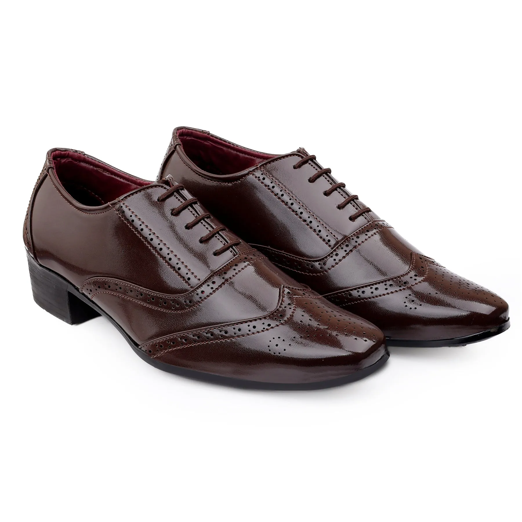 BXXY Height Increasing Formal And Office Wear Brogue Shoes For Men