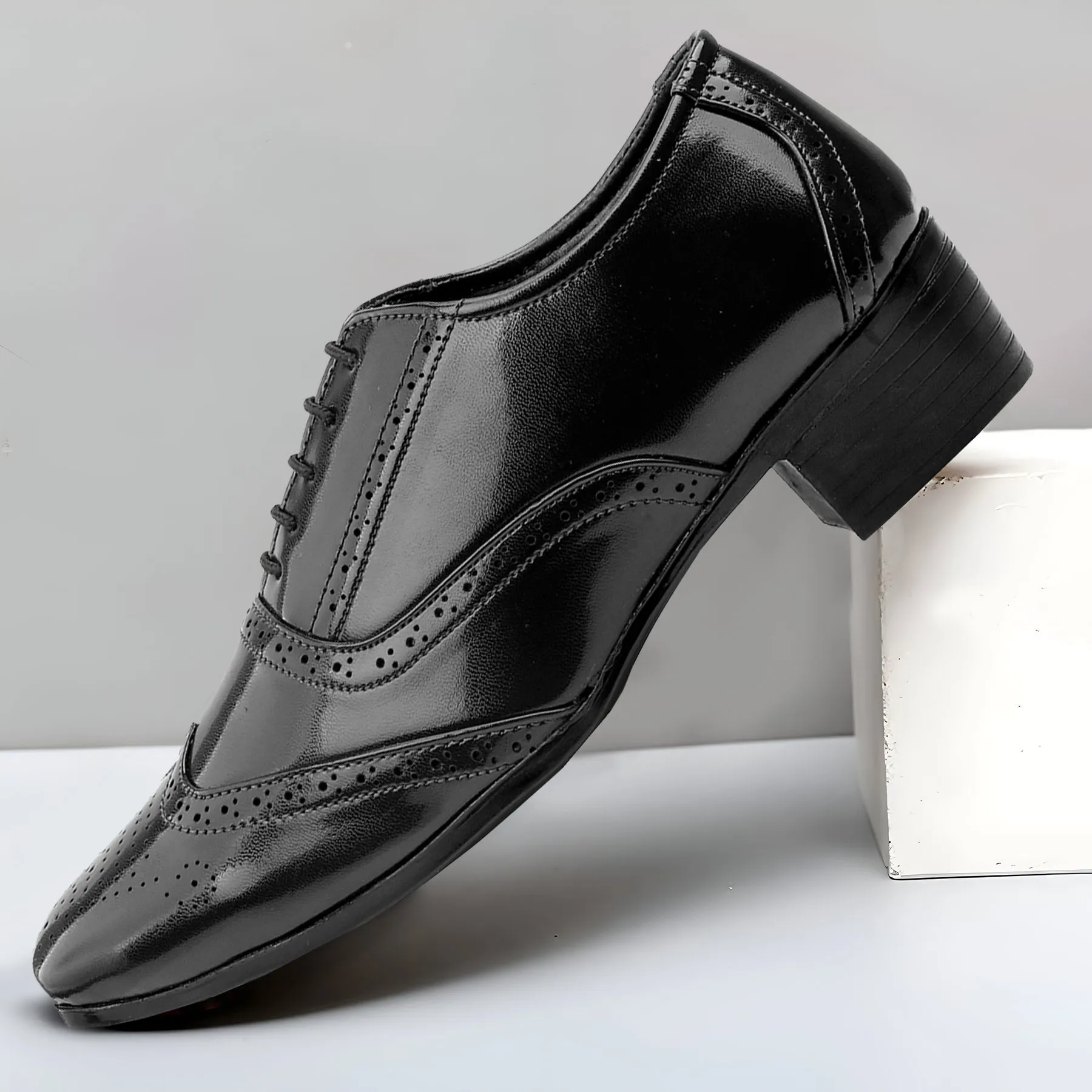 BXXY Height Increasing Formal And Office Wear Brogue Shoes For Men