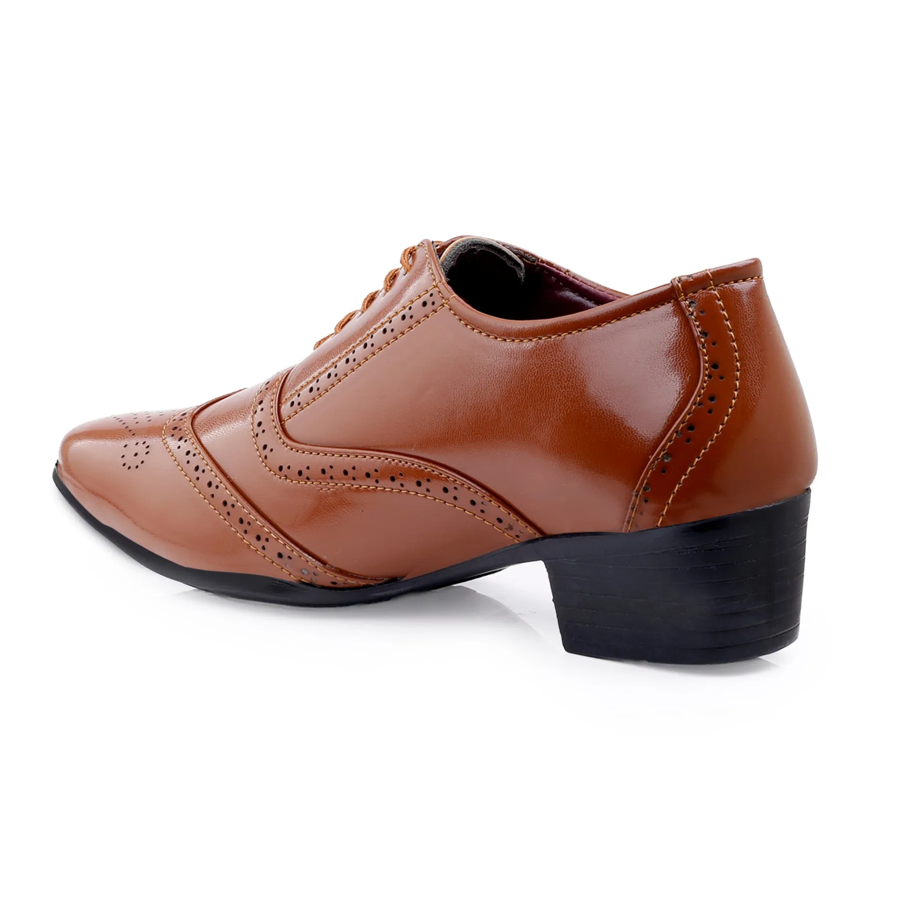 BXXY Height Increasing Formal And Office Wear Brogue Shoes For Men