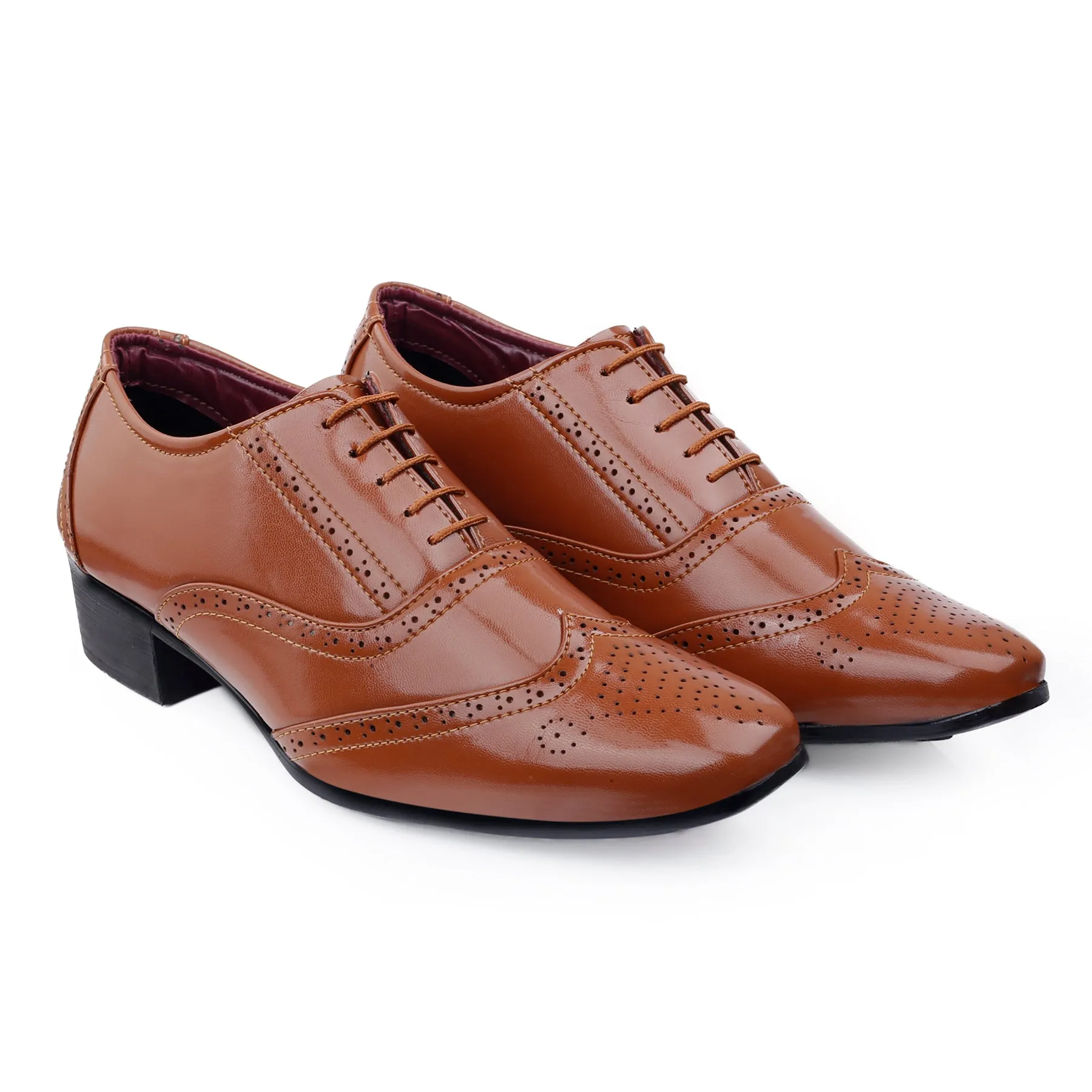 BXXY Height Increasing Formal And Office Wear Brogue Shoes For Men