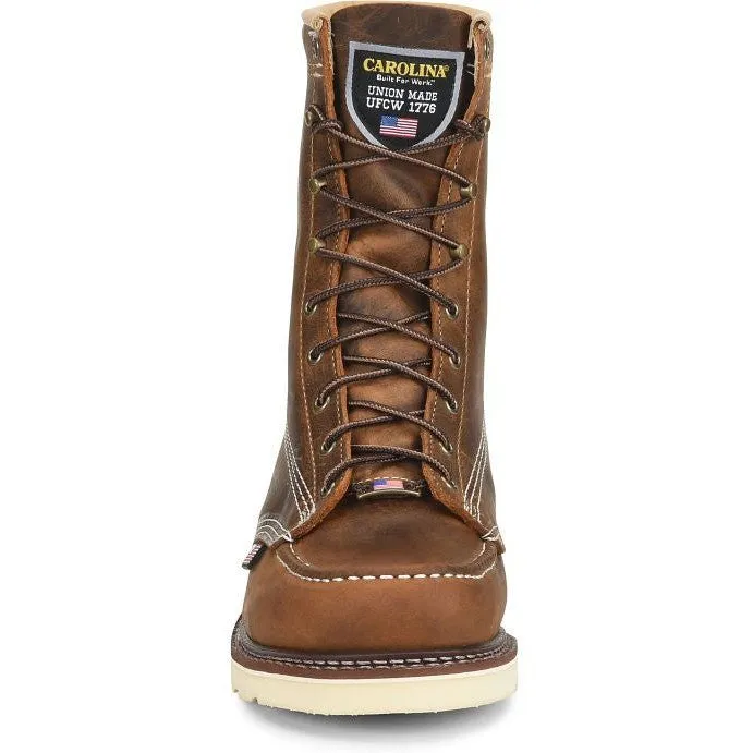 Carolina Men's Amp 8" Steel Toe USA Made Wedge Work Boot -Brown- CA8512