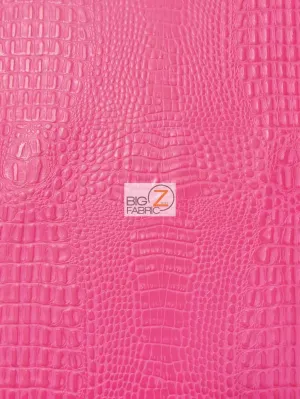 Crocodile Marine Vinyl Fabric - Auto/Boat - Upholstery Fabric / Kiss Fuchsia / By The Roll - 30 Yards