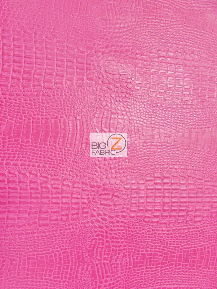 Crocodile Marine Vinyl Fabric - Auto/Boat - Upholstery Fabric / Kiss Fuchsia / By The Roll - 30 Yards