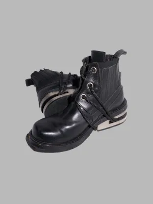 Dirk Bikkembergs 1990s black leather steel heel mountaineering boots - EU 41