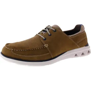 Dockers Mens Saunders Faux Leather Lace-Up Boat Shoes