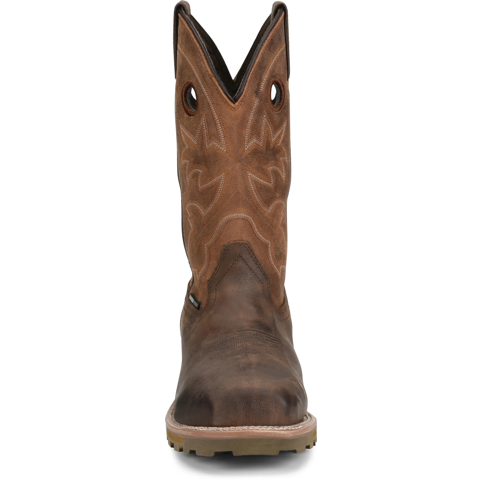 Double H Men's Abner 12" Sqr Toe WP Western Work Boot - Brown - DH4353