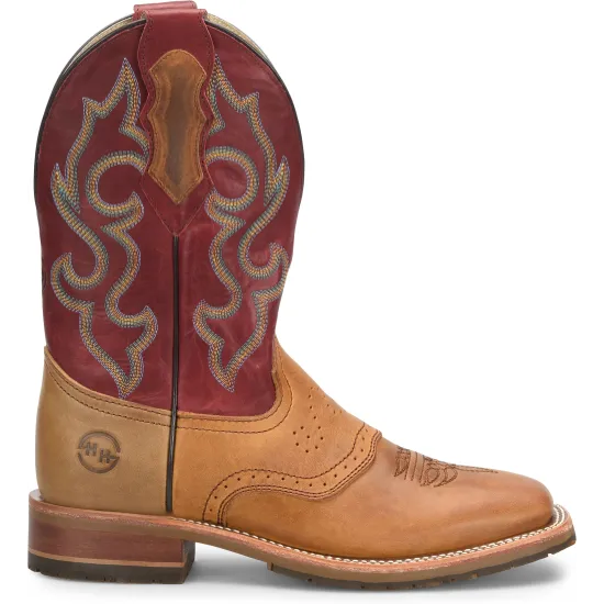 Double H Men's Odie 11" Wide ST Slip Resist Roper Western Work Boot - Red - DH8556