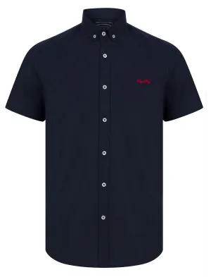 Elbury 2 Short Sleeve Cotton Twill Shirt in Sky Captain Navy  - Tokyo Laundry