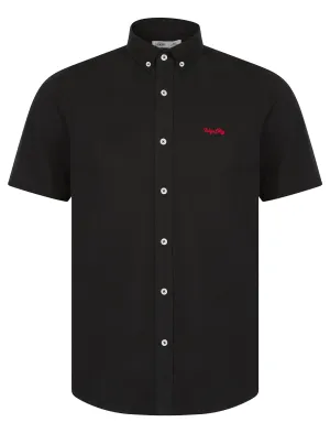 Elbury 3 Short Sleeve Cotton Twill Shirt in Jet Black - Tokyo Laundry