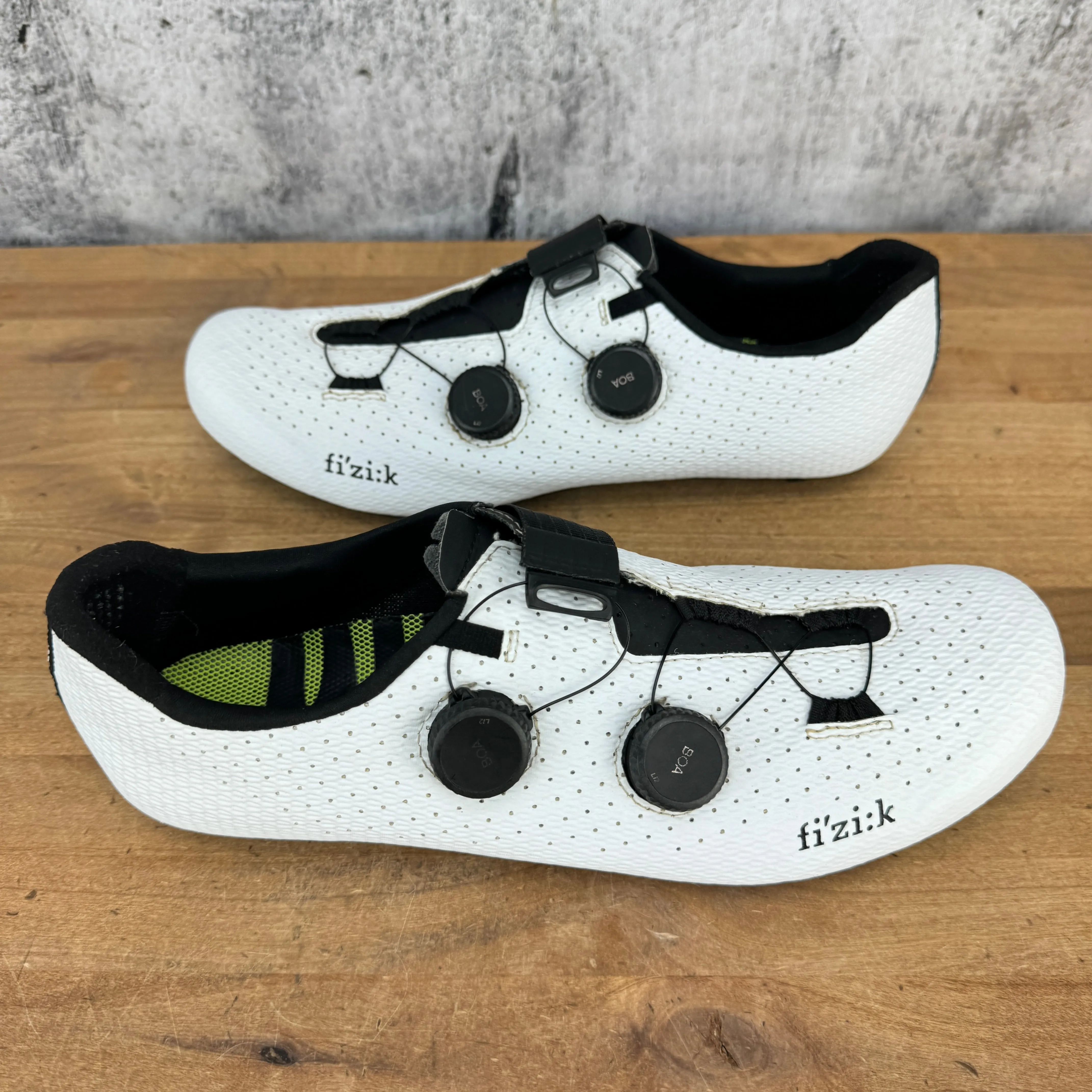 Fizik Stabilita Carbon 45.5 EU BOA 3-Bolt White Road Bike Cycling Shoes