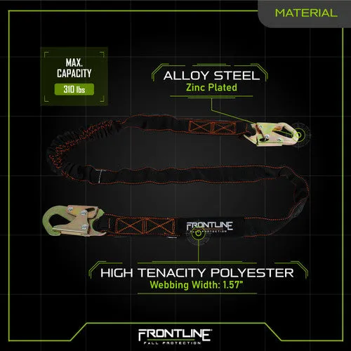 Frontline LIS61S Combat 6' Single Leg Snaphook Lanyard with Internal Shock Absorber