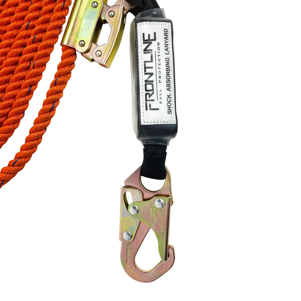 Frontline VLPR3L Premium Vertical Lifeline with Openable Rope Grab and Shock Pack 100'