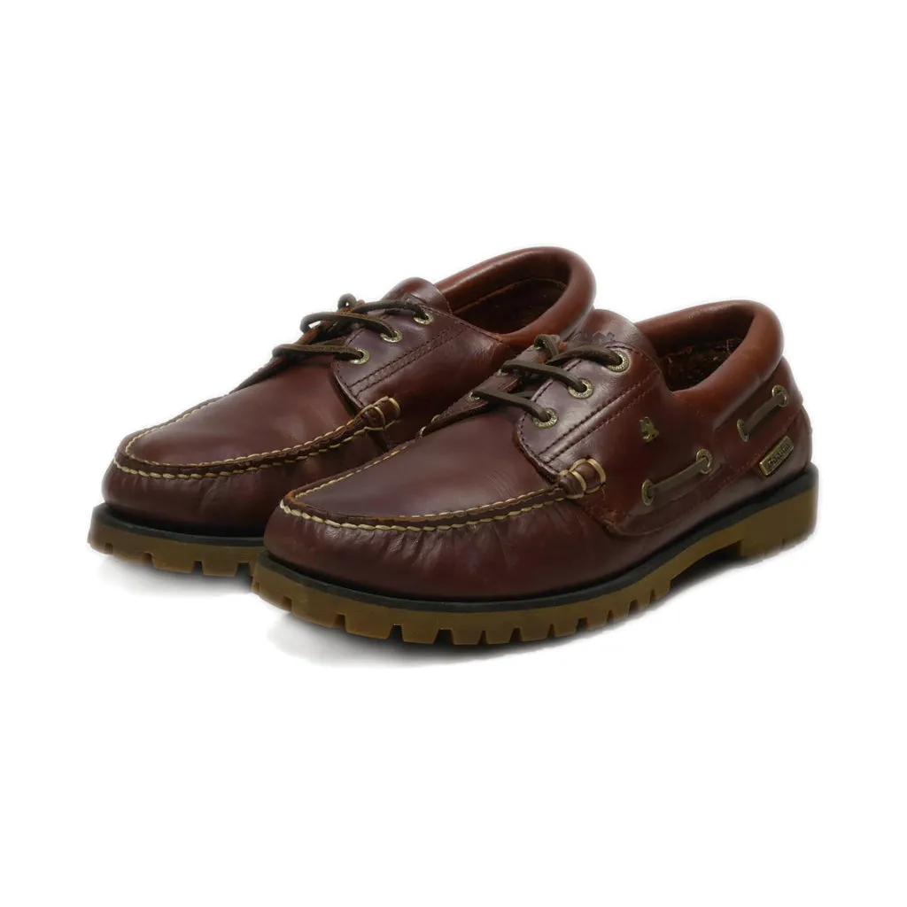 Gaastra Boat Shoes Leather Brown Colour For Men