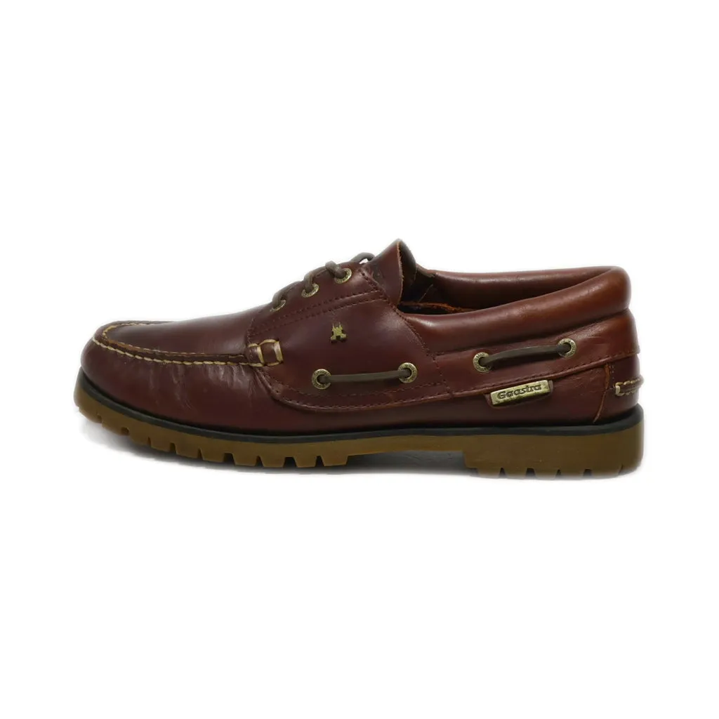 Gaastra Boat Shoes Leather Brown Colour For Men