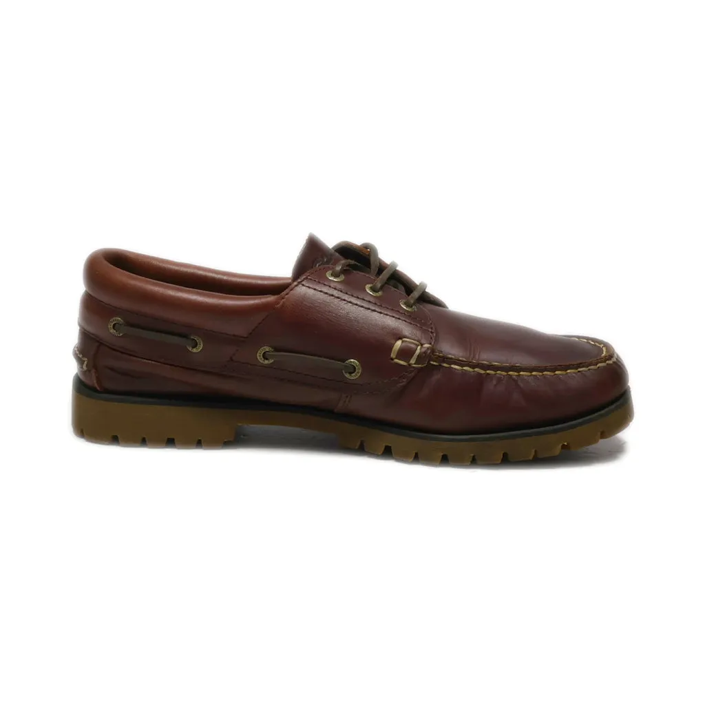 Gaastra Boat Shoes Leather Brown Colour For Men