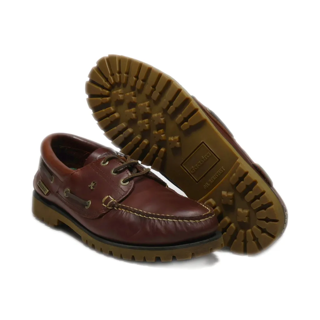 Gaastra Boat Shoes Leather Brown Colour For Men