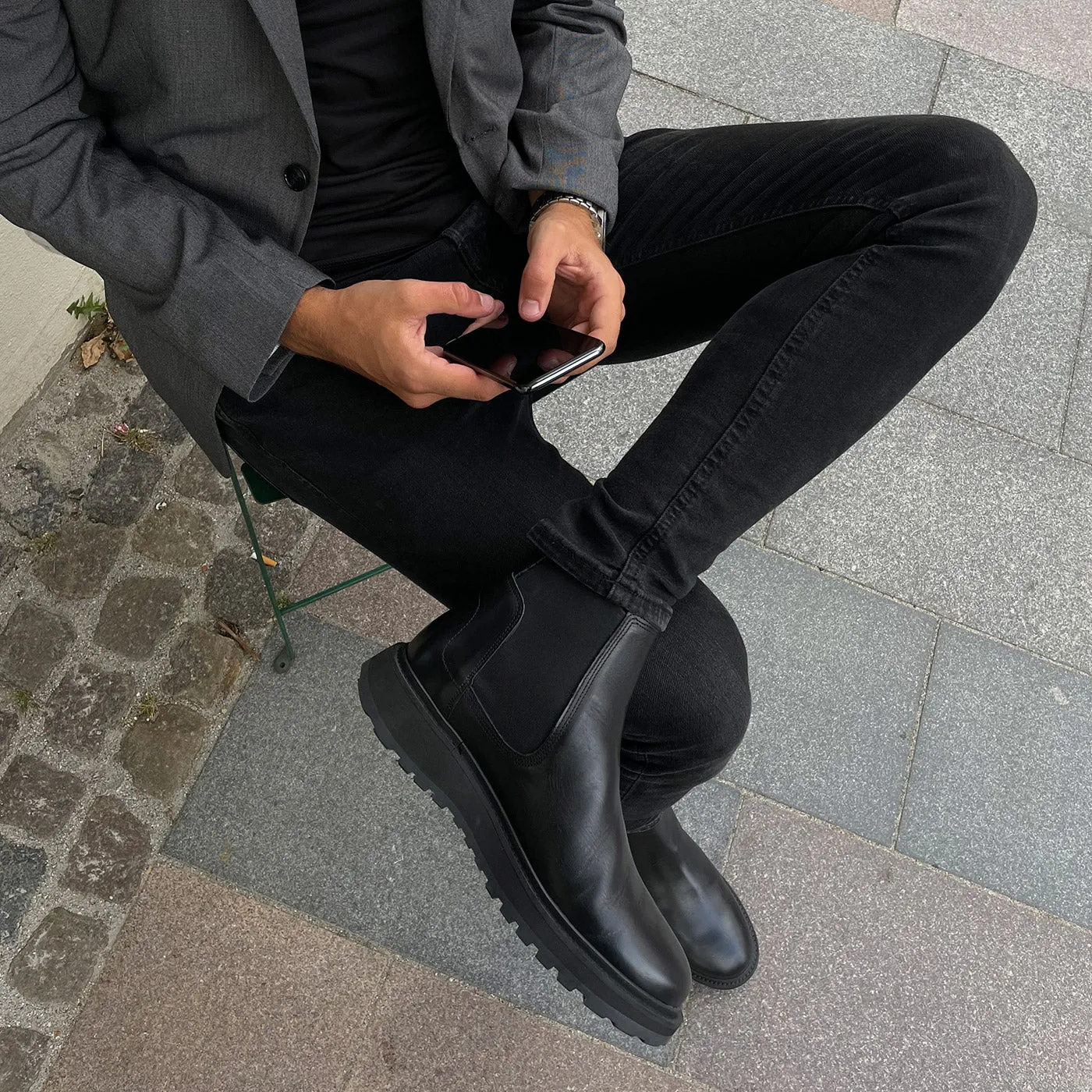 Kite chelsea boot leather - BLACK