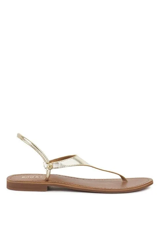 Leather Flat Thong Sandals