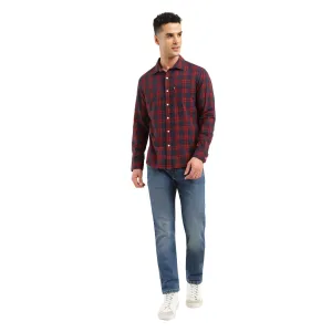 Levi's Men's Checkered Slim Fit Shirt (32907-0477_Red