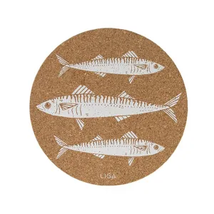 Liga Mackerel Cork Placemat 25cm