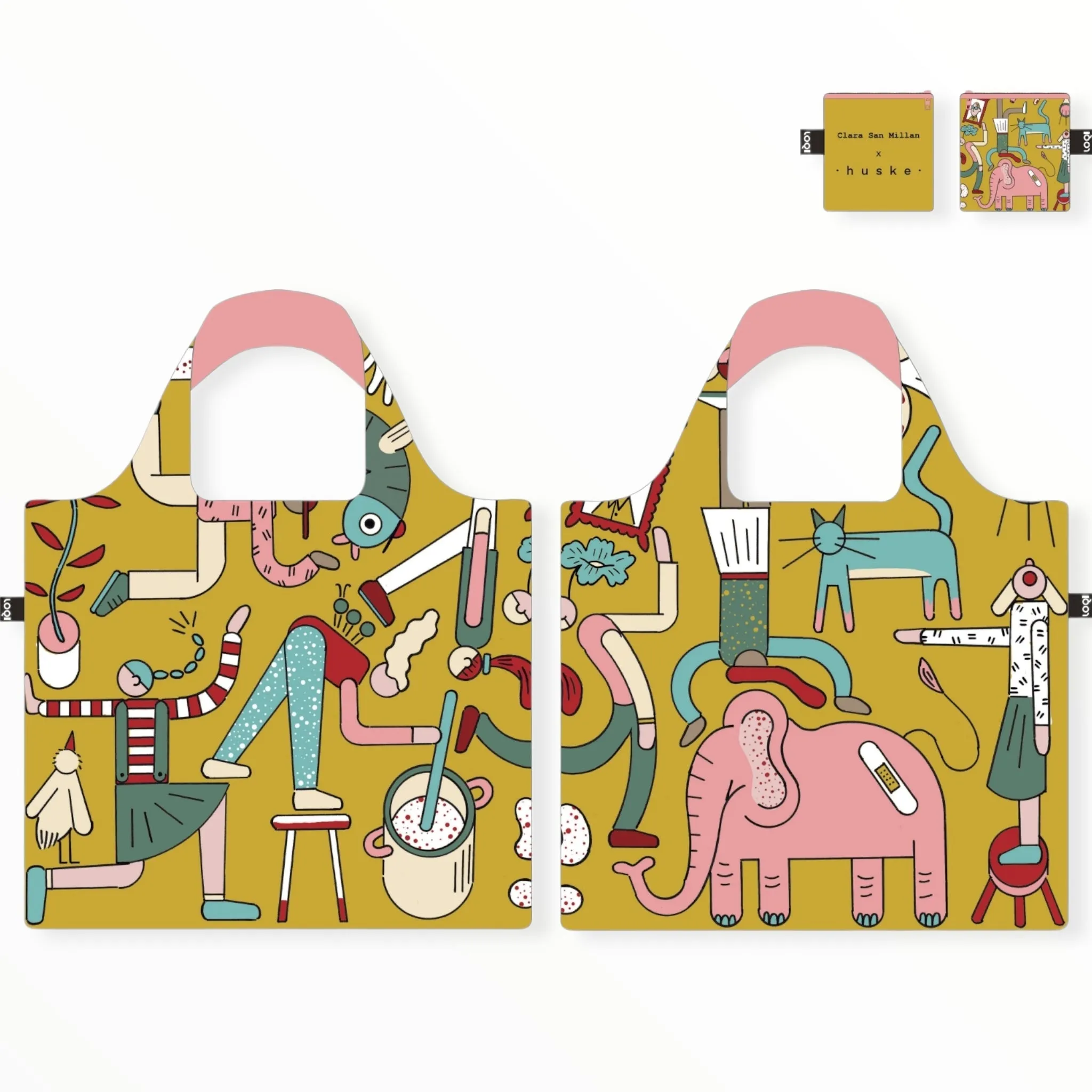 LOQI Illustrated recycled polyester tote bag, limited edition Ta-chán! collection