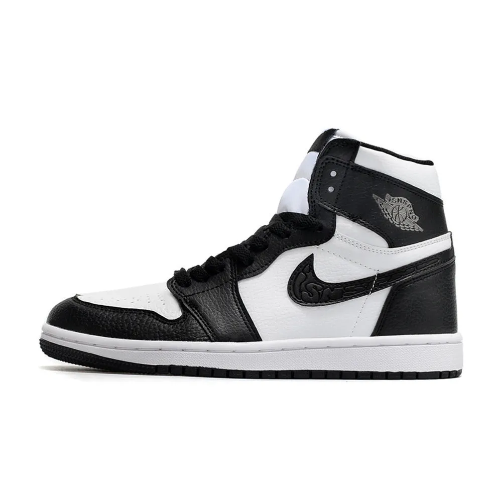 Men Shoes Putian Shoes High-top Ash Aj1 Black And White Basketball Shoes Air Force One Women  Casual Board Shoes Resistant To Officials