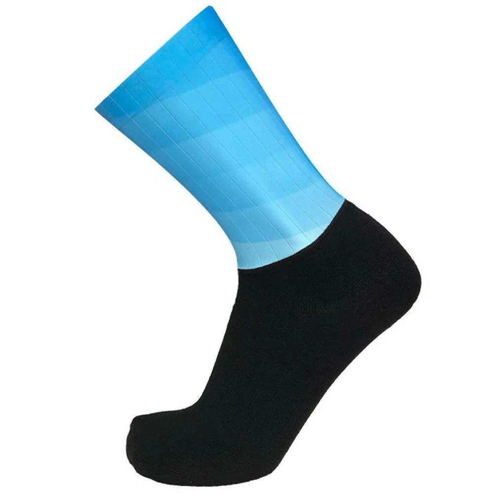 Men Women Gradient Color Socks Silicone Antiskidding Breathable Short Socks for Cycling Running Mountaineering