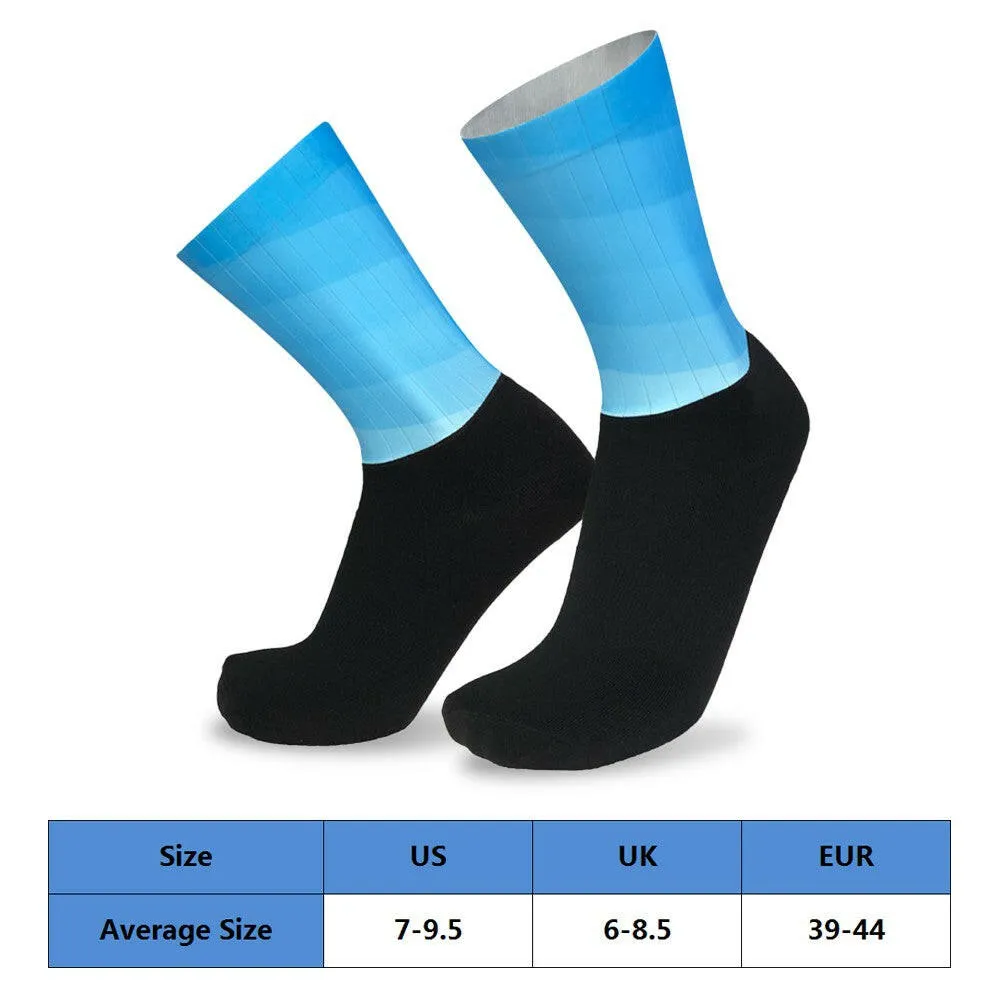 Men Women Gradient Color Socks Silicone Antiskidding Breathable Short Socks for Cycling Running Mountaineering