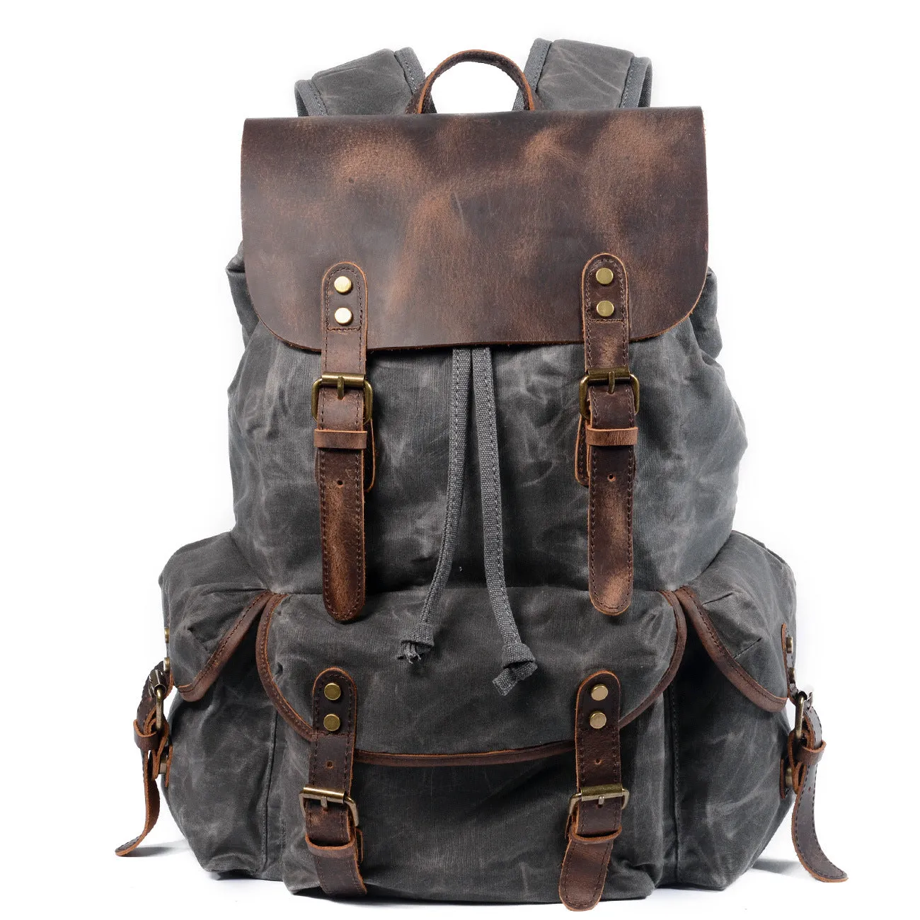 Men's Canvas Backpack Bag, Travel Bag Shoulder Bag Vintage Backpack Durable Casual Schoolbag Large Leather Bag For Gift