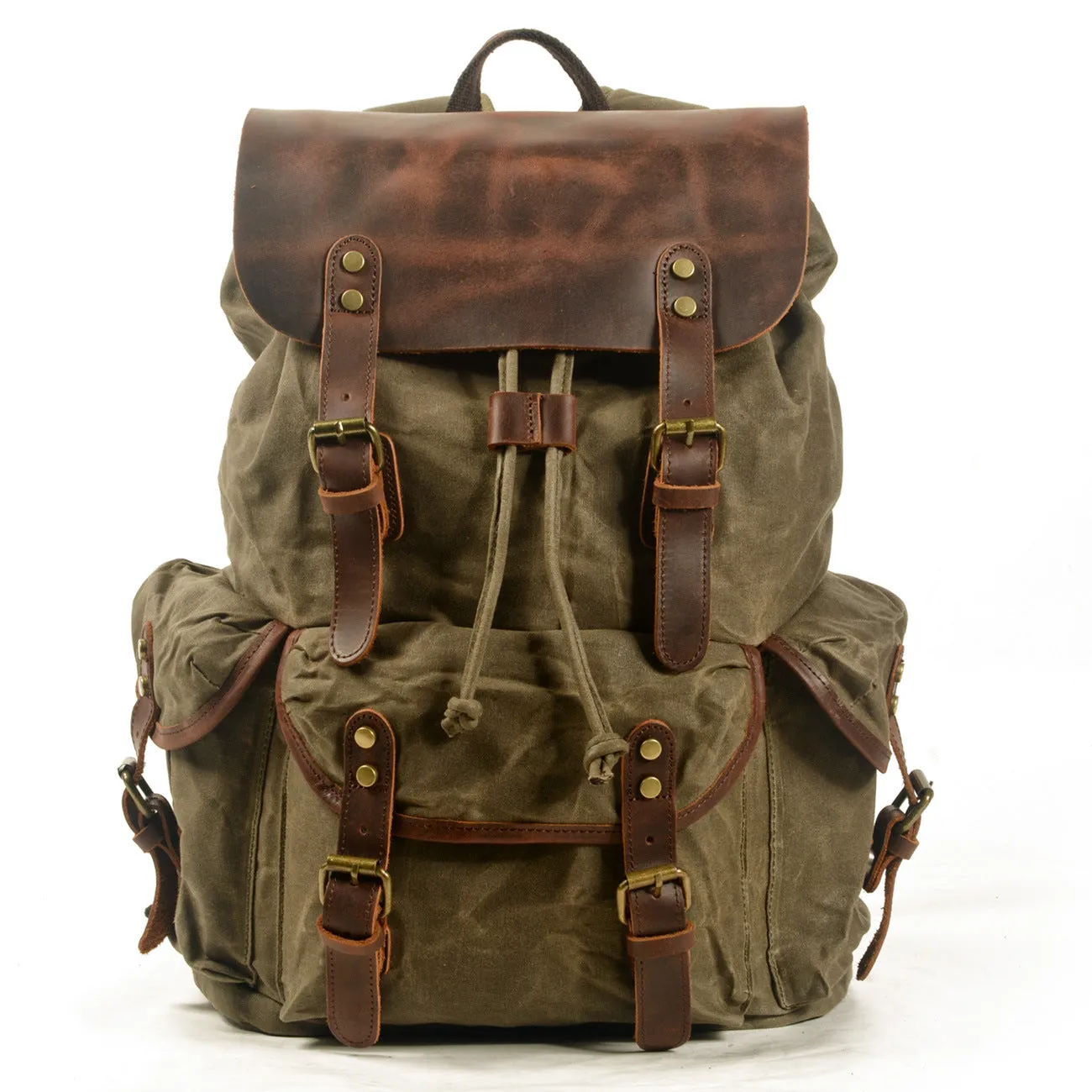 Men's Canvas Backpack Bag, Travel Bag Shoulder Bag Vintage Backpack Durable Casual Schoolbag Large Leather Bag For Gift