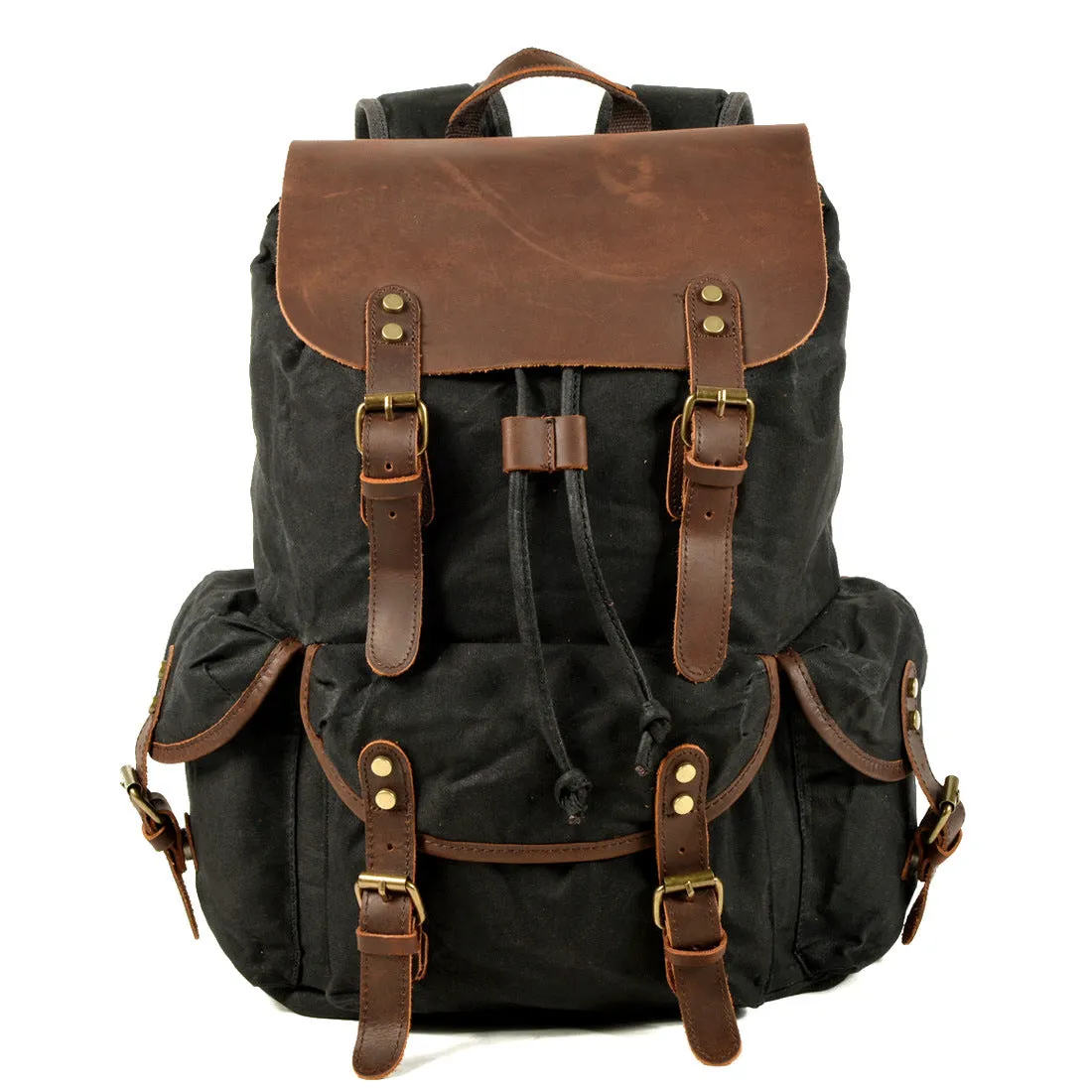 Men's Canvas Backpack Bag, Travel Bag Shoulder Bag Vintage Backpack Durable Casual Schoolbag Large Leather Bag For Gift