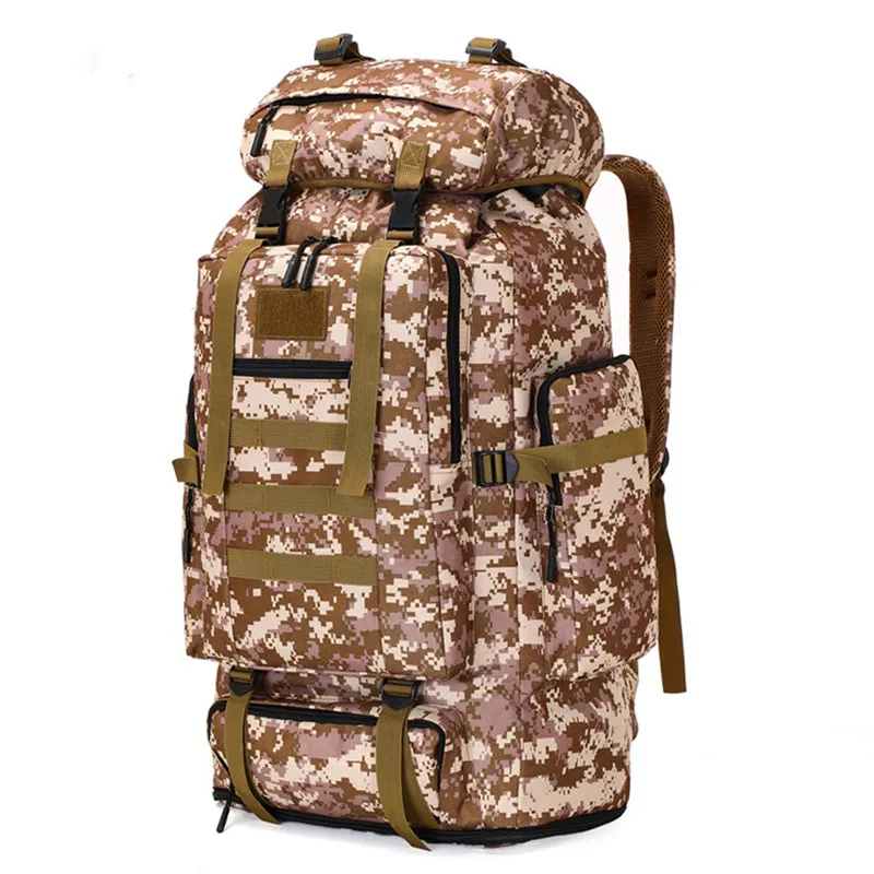 Men's Outdoor Camping Longer Large-capacity Military Camouflage Hiking Mountaineering Backpack